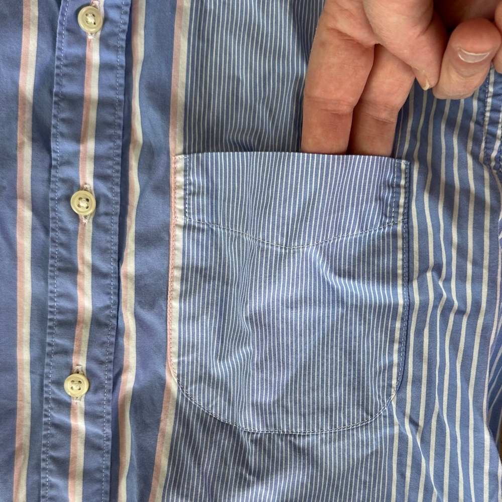 J. Crew Crazy Stripe Cotton Shirt EUC Men’s S - Picture 3 of 9
